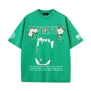 เสื้อยืดผู้ชายโอเวอร์ไซส์ผ้าคอตตอนพิมพ์ลายโอเวอร์ไซส์ - Product Image 1