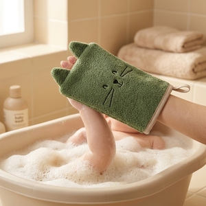 Manopla de Baño de Felpa Suave Ecológica con Diseño de Animal Divertido para Bebés y Niños Pequeños, Regalo para el Baño, Bordado Personalizado - Product Image 6