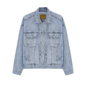 Veste Jean Personnalisée OEM pour Hommes Veste Décontractée à Manches Longues avec Col Rabattu en Denim Délavé Vente en Gros Prix à Bas Prix - Product Image 3