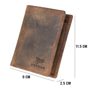 Portefeuille vertical à trois volets en cuir véritable pour homme - Product Image 5