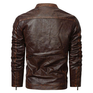 Veste d'hiver en cuir pour homme de style moderne, confectionnée en cuir de haute qualité, intérieur doux assurant un ajustement confortable - Product Image 2