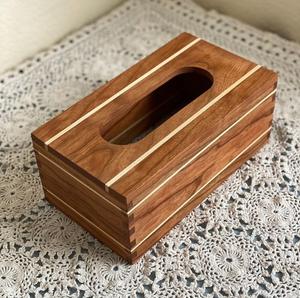 Caja de Madera Premium para Guardar Pañuelos, Acabado Liso, Cubierta Decorativa para Pañuelos - Product Image 3