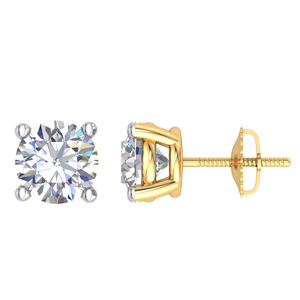 Pendientes de tuerca de moda 14K diamante para mujer precio de proveedor fabricante indio joyería de diseño de perno de diamante - Product Image 1