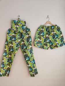 Conjunto de Dormir Ligero de Algodón Suave, Camiseta Relajada con Botones y Pantalones Estilo Jogger a Juego, Color Verde Salvia, Acogedor para el Hogar - Product Image 5