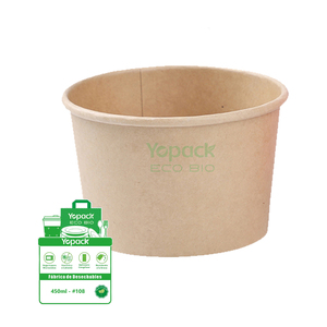 Vaso Kraft biodegradabile de 450 ml, practico para liquidos y sopas, paquete de 500 unidades, Envios desde mexico - Product Image 1