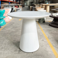 Table basse ronde en ciment turquoise décorative, design moderne, meubles de salon