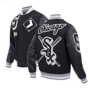 2026 NEW Custom Logo Men's High Quality Vintage Winter Stand Collar <b>Canvas</b> Breathable Baseball Letterman Varsity Jacket - Product Image 1