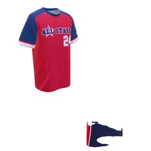 Camiseta de Béisbol Personalizada de Último Diseño para Hombre y Mujer, Estampada, de Manga Corta, Cuello en V, 100% Poliéster, Secado Rápido, Personalizada para Equipos - Product Image 4