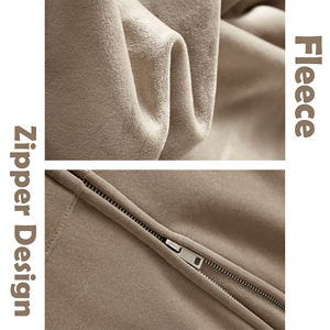 High Quality Custom Logo Fleece heavyweight oversized Zip Up Hoodie Men's Hoodies Sweatshirts Streetwear - Product Image 3