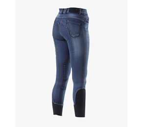 Culotte en jean antidérapante en Silicone pour femme, pantalon en jean taille haute pour l'équitation - Product Image 3