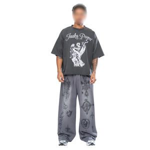 Pantalon de survêtement baggy surdimensionné unisexe avec taille élastique et cordon de serrage 2025 Pantalon de survêtement baggy tendance - Product Image 4