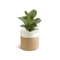 Panier de plantation en jute 100 % écologique, personnalisé, durable, réutilisable, en tissu tissé à rayures, poids moyen