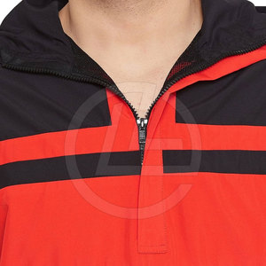 Survêtement deux pièces en nylon pour hommes avec pantalon à taille élastique et veste à fermeture éclair complète Survêtement en nylon imperméable pour hommes - Product Image 6