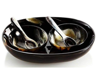 Ensemble cuillère et bol en corne de buffle Tailles sur mesure pour la décoration de la maison Bol en corne de buffle Produit de haute qualité