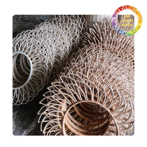 Handwoven rattan <b>mirror</b> with creative shapes from Viet Nam | For home/bedroom/restaurant decoration - Product Image 2