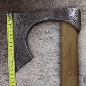 Custom Handmade Carbon Steel Viking <b>Axe</b> Bearded Survival Outdoor <b>Axe</b> with <b>Wooden</b> Handle for DIY & Industrial Use - Product Image 6