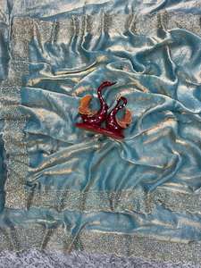 Sari de trabajo de diamante de Jarkhan de seda perfecto para mujer con blusa sin costuras saris indios para fiesta, boda y fiesta - Product Image 6