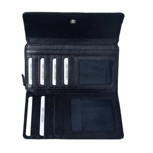 100% portefeuilles zippés en cuir bleu véritable pour femmes - Product Image 5