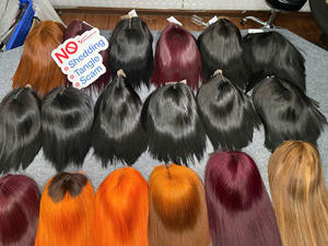 Peluca con cierre más vendida, pelucas de cabello humano vietnamita, peluca recta de hueso de cabello humano, Color degradado para mujer negra - Product Image 4