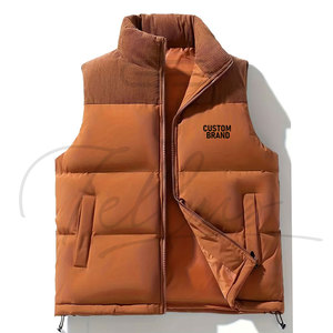 Nouvel Arrivage Gilet matelassé à capuche pour homme, couleur unie, en toile, décontracté, imperméable, pour l'hiver, avec rembourrage en polyester, haute qualité, prix bas - Product Image 1