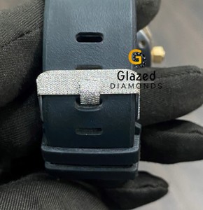 นาฬิกาข้อมือเพชรโมอิสทรงกลมสไตล์ฮิปฮอปทำจากสแตนเลสสตีล - Product Image 4
