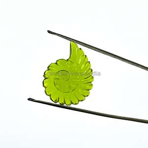 AAA Green Tourmaline Quartz Carving Snail <b>Shell</b> Gemstone Tourmaline Carving <b>Shell</b> <b>Beads</b> For Jewelry Making By Manufacturer Bulk - Product Image 2