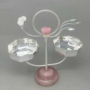 ชามใส่ถั่ว2ใบชุบเงินสำหรับบ้านโรงแรมและร้านอาหารผลไม้ชามเสิร์ฟอาหารสีเงินทรงกำหนดเองได้ - Product Image 2