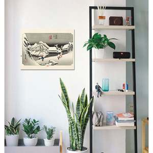 Impresión artística de Hiroshige: Escena nocturna de nieve en Kanbara - Product Image 1