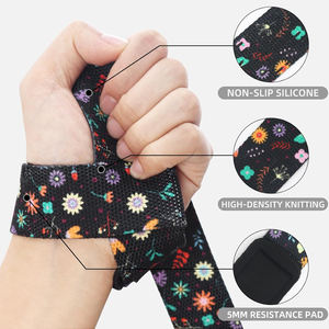 Cotton Hard Pull <b>Wrist</b> Lifting Straps Grips <b>Band</b>-Deadlift Strap with Neoprene Cushioned <b>Wrist</b> Padded and Anti-Skid Silicone Wrsp - Product Image 2