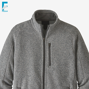FIZZAN เสื้อแจ็คเก็ตซิปคอปกสีเทาสำหรับผู้ชาย แขนยาว กันลม สีทึบ ทรงปกติ ใส่ได้ในฤดูใบไม้ร่วง - Product Image 1