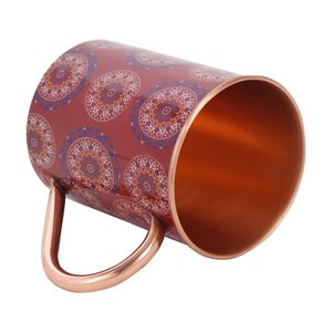 Eco Friendly Elegant Printed Copper Handcrafted <b>Mug</b> with Premium Coating <b>Large</b> Capacity for Wedding Return Gifts From India - Product Image 5