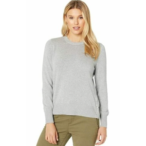 Maglione da donna Michael Kors grigio XS con orlo a bottone, alta qualità, traspirante, casual ed elegante per autunno e inverno, con logo frontale - Product Image 1