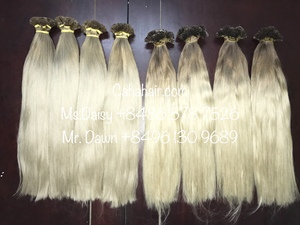 Extensions de cheveux à pointe plate pré-collées Italie Colle forte 100 Remy Cuticule Intact Extension de cheveux humains - Product Image 2