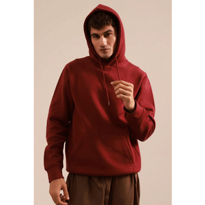 <b>Thick</b> <b>Fleece</b> Drop Shoulder Plain Blank Custom Men Hoodies High Quality Cotton French Terry Oversize Hoodie - Product Image 3
