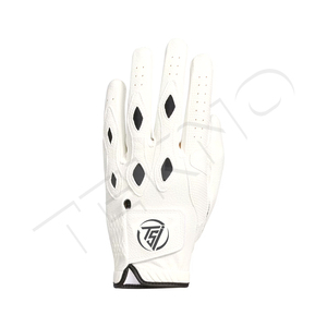 Vente en gros Gants de golf blancs antidérapants en cuir Cabretta Logo personnalisé Matériau souple Gants de golf complets pour femmes - Product Image 2
