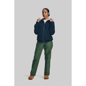 Sudadera con Capucha y Cremallera para Mujer, Color Azul Marino, 400GSM, Felpa Gruesa, 100% Algodón, Resistente al Viento, Costuras Planas, Color Sólido, Manga Larga - Product Image 3