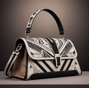 Sac élégant en cuir verni noir avec une étoile en cristal et des accents de pierres précieuses bleues. Vrai produit disponible à prix de gros - Product Image 5