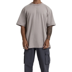 เสื้อยืดโอเวอร์ไซส์ผู้ชายผ้าฝ้าย 100% ขายส่ง แบบสั่งทำพิเศษ ไหล่ตก ทรงสตรีทแวร์ ระบายอากาศได้ดี เป็นมิตรกับสิ่งแวดล้อม แห้งเร็ว สีพื้น - Product Image 4