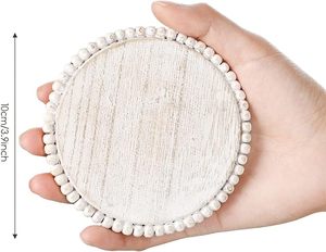 Best-Themed Wood and Wooden Beads <b>Table</b> <b>Coaster</b> Party-Functional Decorative Tableware Elegant Mats & Pads Design - Product Image 2