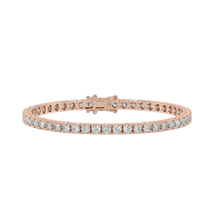 สร้อยข้อมือเทนนิสเพชรสีโรสโกลด์14K สำหรับสุภาพสตรีประดับเพชรธรรมชาติสำหรับเป็นของขวัญ - Product Image 2