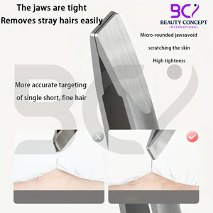 Slanted Tweezers Set Stainless Steel Durable Eyebrow & Beard Grooming Kit with Case Cosmetic <b>Tools</b> for Eyebrow Trimming & <b>Makeup</b> - Product Image 6