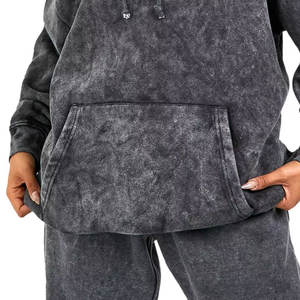 Sudadera con capucha de lavado ácido hecha a medida para mujer, ropa de invierno con estilo, MOQ bajo, cantidad a granel con servicio OEM, novedad de 2024 - Product Image 6