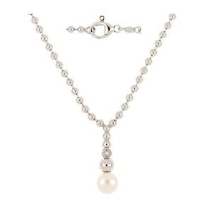 Collar de plata de rodio blanco, diseño moderno de primera calidad, hecho en Italia, el mejor rango, IDEAL para regalo - Product Image 1