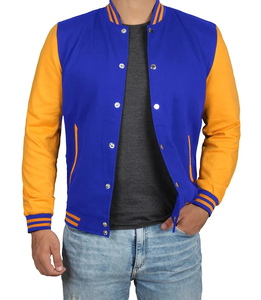Chaqueta Varsity de Lona y Cuero Genuino de Alta Calidad para Hombre, Venta al por Mayor, para Invierno, Deportes Universitarios, con Letras - Product Image 3