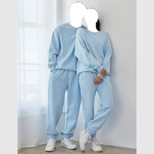 Chándal personalizable unisex de talla grande, sudadera de manga larga transpirable de lana suave, pantalones, logotipos estampados de secado rápido - Product Image 4