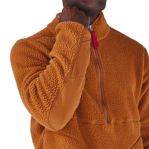 Chaqueta de Forro Polar Sherpa Ligera Unisex para Hombre, Cuello Alto, Logotipo Frontal, Media Cremallera, Transpirable, Ecológica, Diseño Invernal - Product Image 4