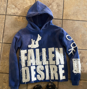 Custom Sport 100% Cotton Street Hombres Oversize Distressed Embroideries Sun Fade Puff Print Sudadera con capucha para hombre - Product Image 3