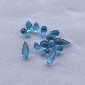 Pierres précieuses en vrac de topaze bleue naturelle non percées, facettées, de qualité AAA, certifiées IGI, 8 mm, 10 mm, 16 mm - Product Image 3