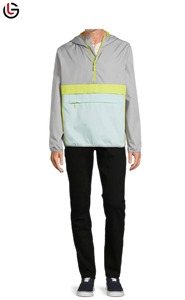 Veste coupe-vent imperméable à capuche unie pour homme, logo personnalisé, couleurs contrastées, hiver, écologique, haute qualité - Product Image 4