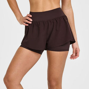 Fitness Sportswear <b>Sweat</b> <b>Shorts</b> With Pockets <b>Women</b> Gym Yoga 2 in 1 Double Layer Running Flared <b>Shorts</b> for <b>Women</b> - Product Image 1